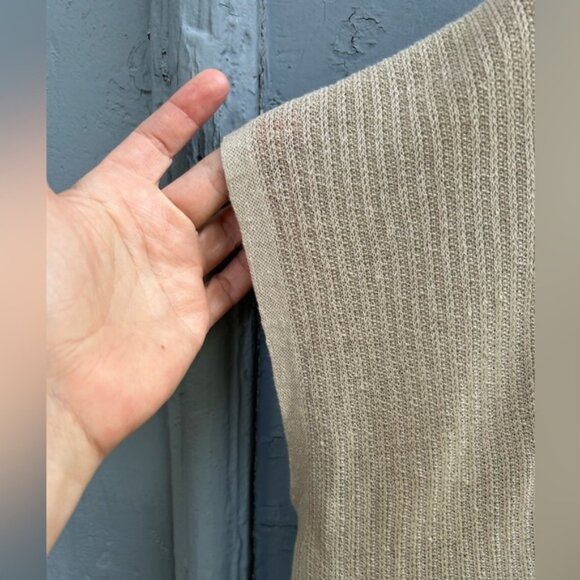 Eileen Fisher Taupe Linen Cotton Short Sleeve Cardigan, size Large - Picture 7 of 9